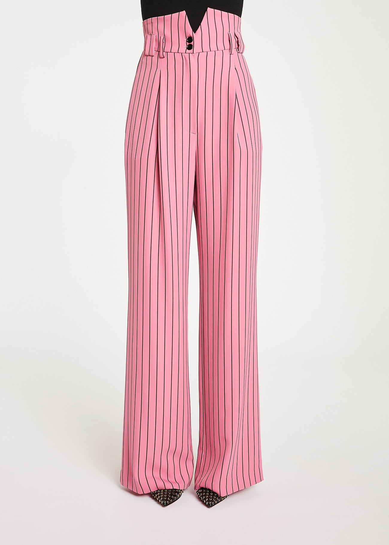 Pantaloni a palazzo gessati