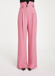 Pantaloni a palazzo gessati