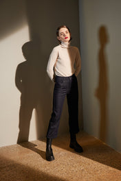 Jeans straight fit con risvolto