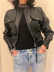 Giubbino cropped con coulisse