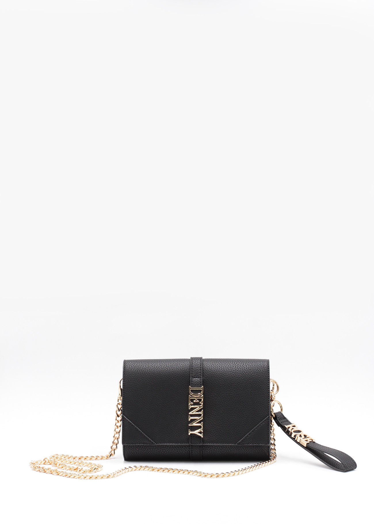 Crossbody con lettering in metallo