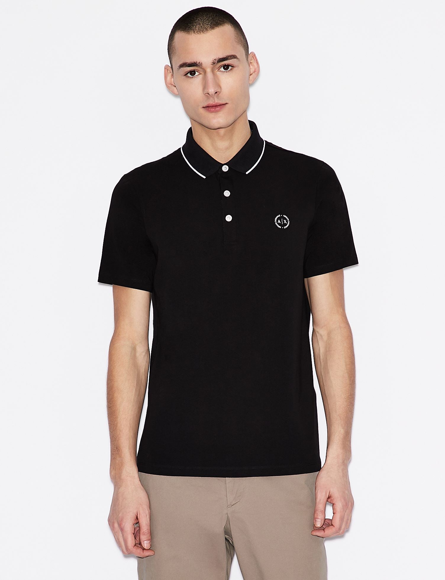 Polo con logo nera