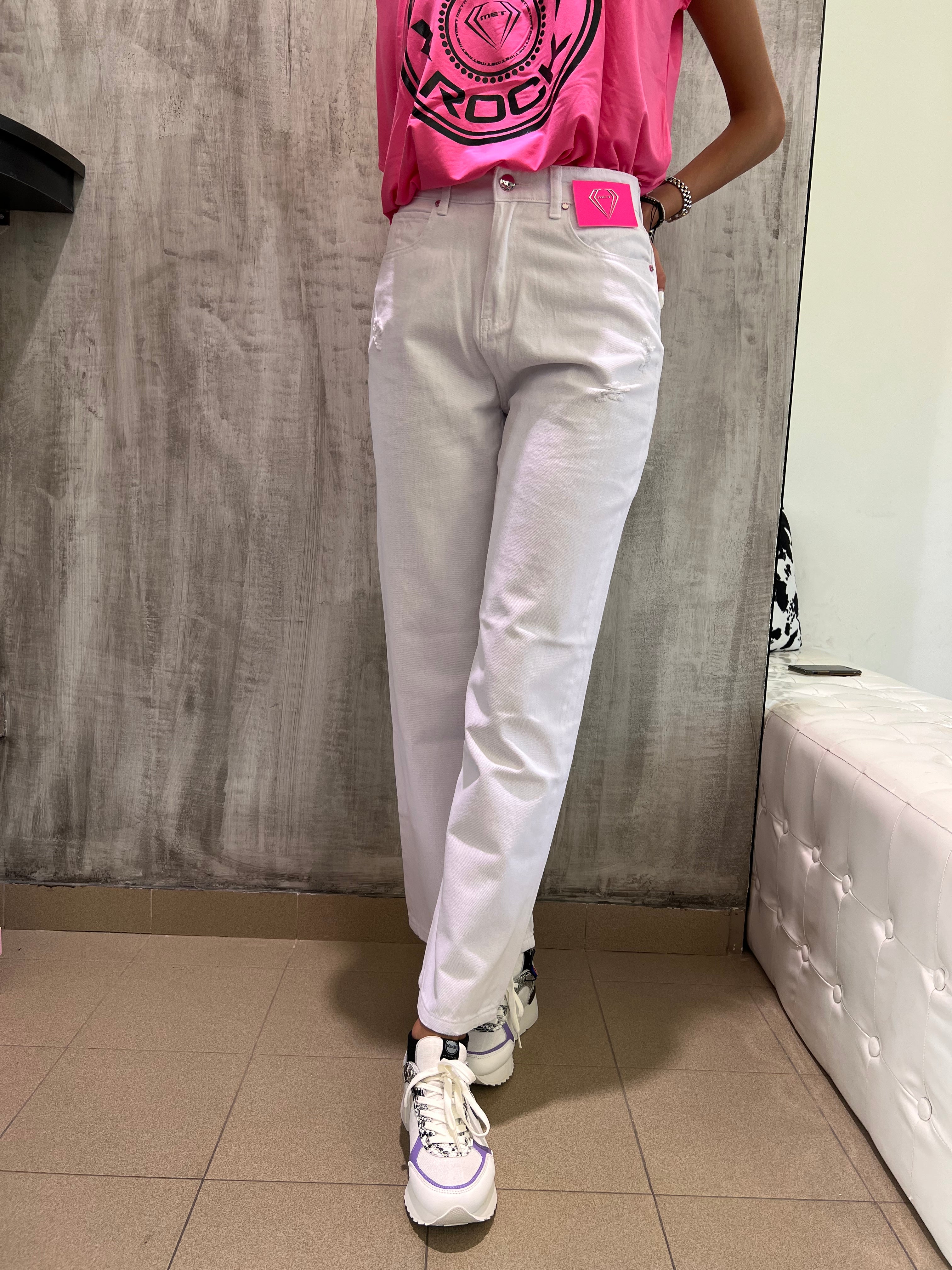 Jeans palazzo bianco