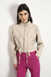 Giubbino cropped con coulisse