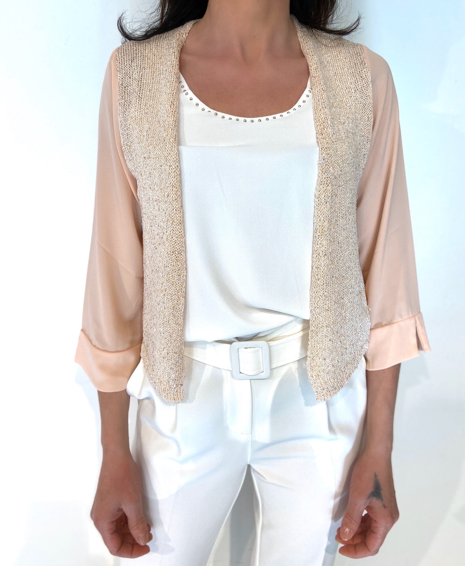 Cardigan in maglia lurex