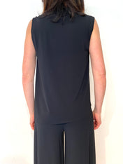 Top smanicato girocollo