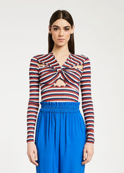 T-shirt a righe con nodo