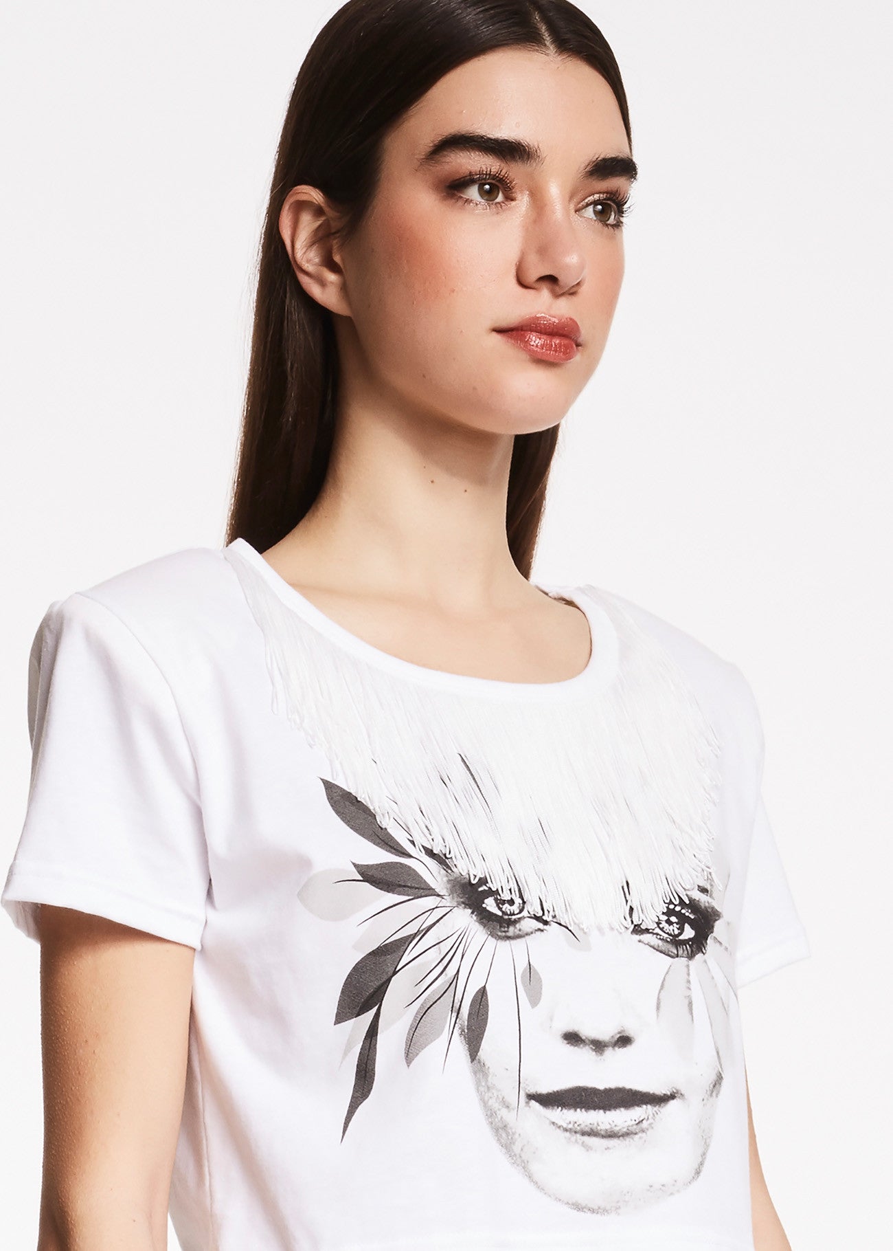 Tshirt corta con frange
