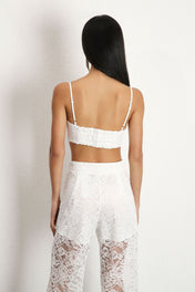 Top cropped in pizzo azzurro