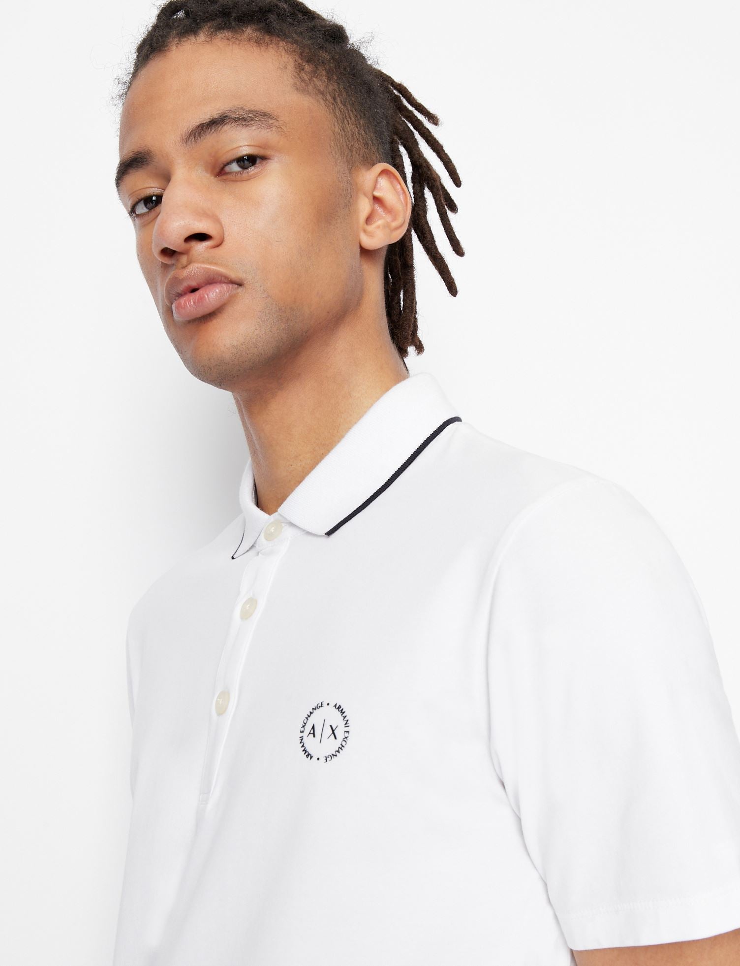 Polo con logo bianca
