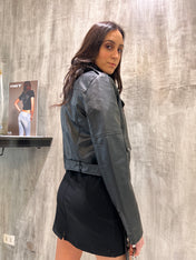 Giubbino ecopelle nero