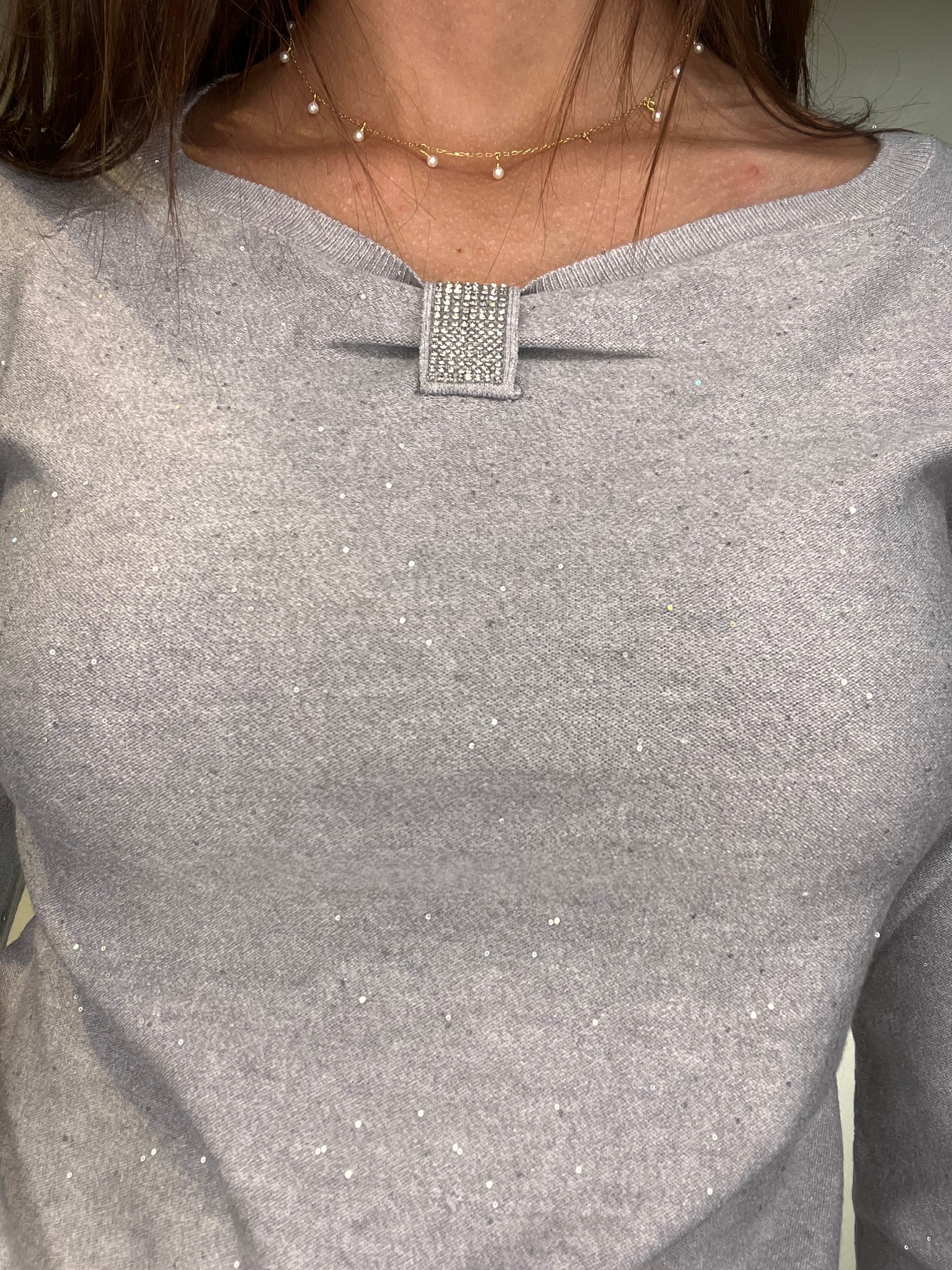 Maglioncino con inserti di paillettes