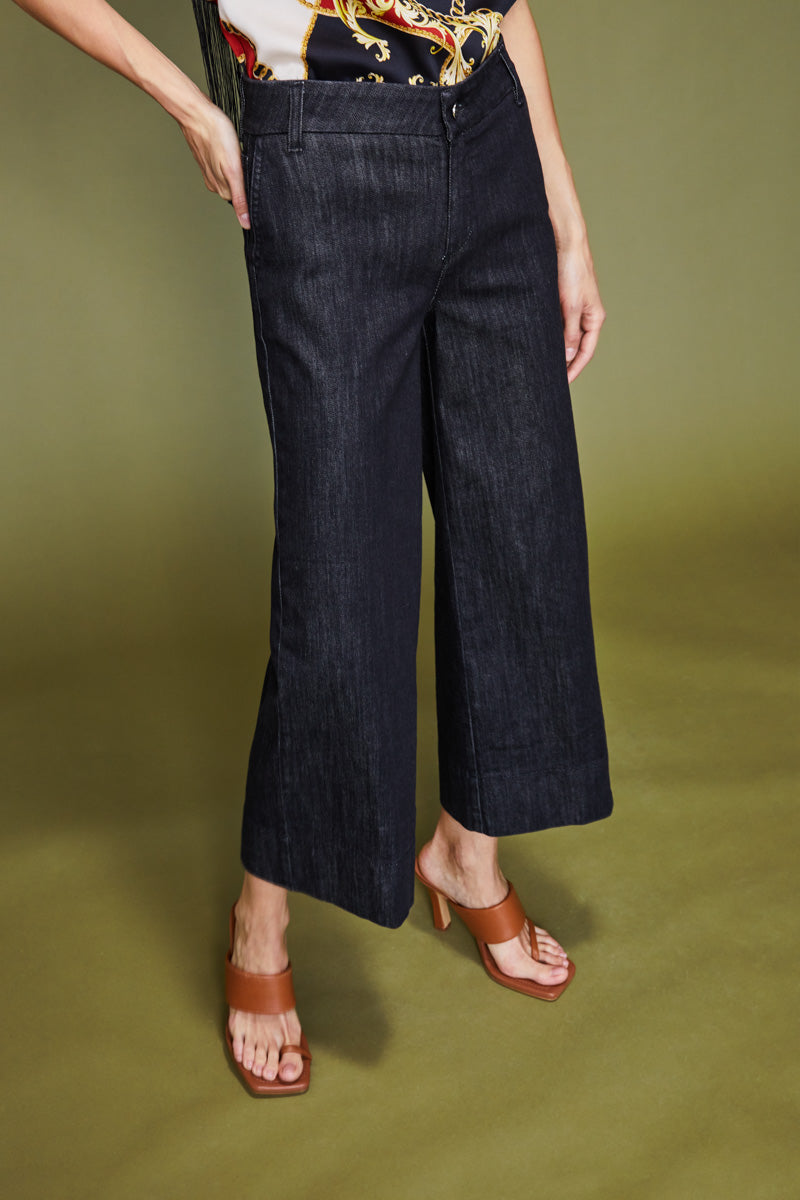 Jeans palazzo cropped chino
