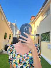 Abito drappeggiato floreale