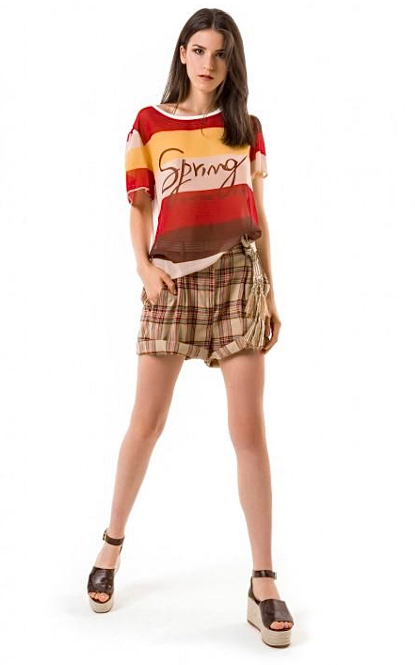 Shorts misto cotone-lino