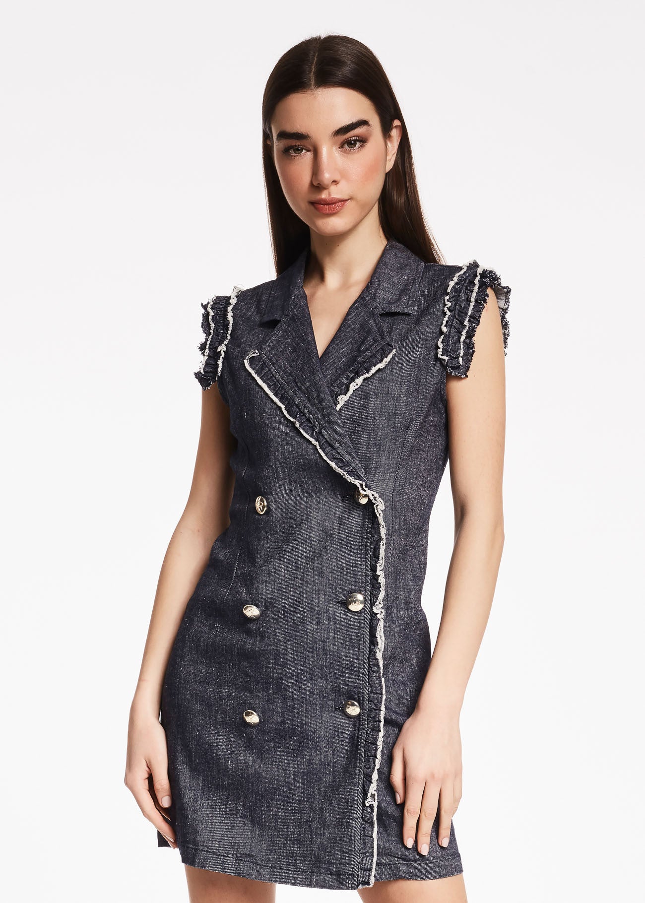 Abito in denim doppiopetto