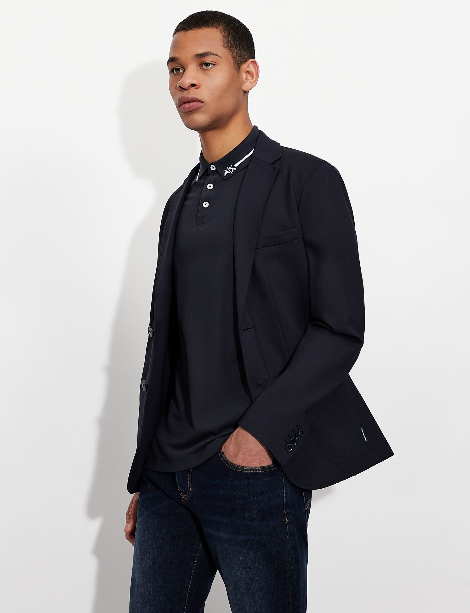 Polo in cotone blu