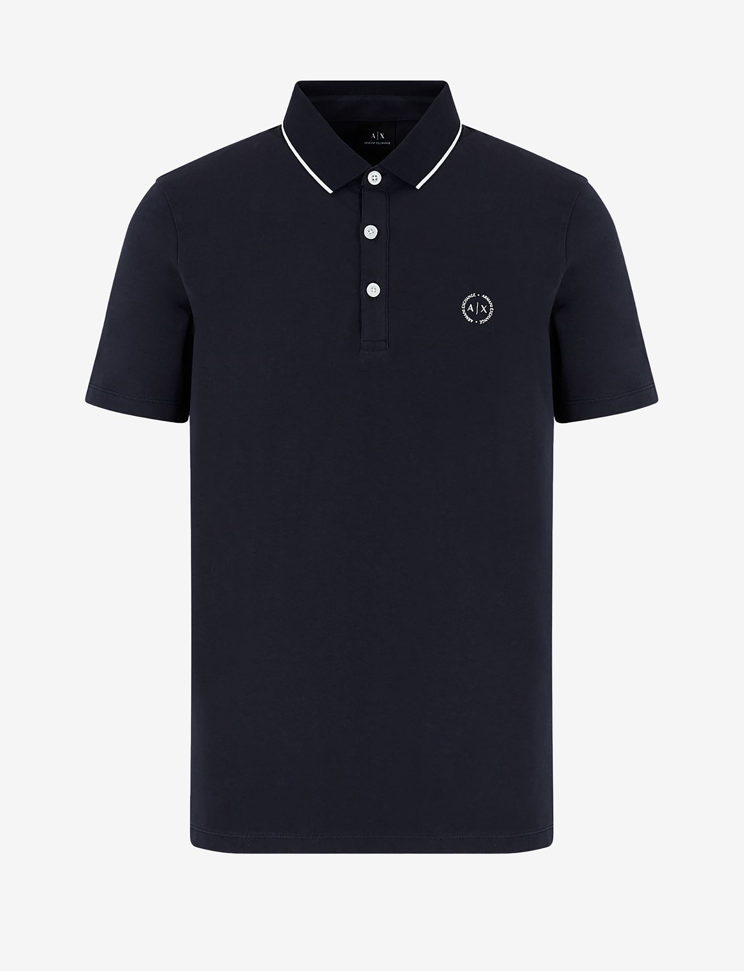 Polo con logo blu navy