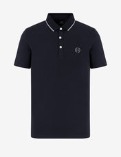 Polo con logo blu navy