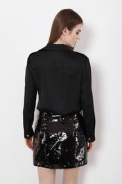 Camicia satin con bottoni