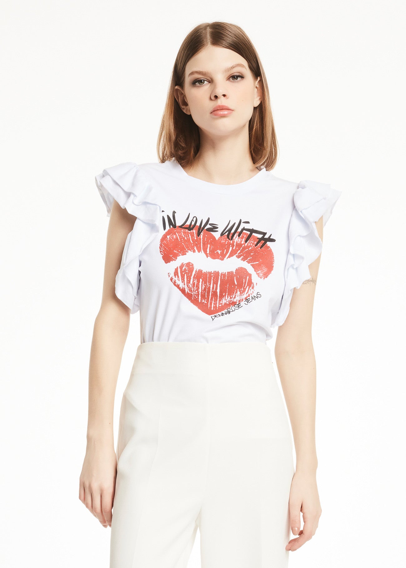 T-shirt con rouches