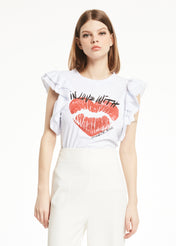 T-shirt con rouches