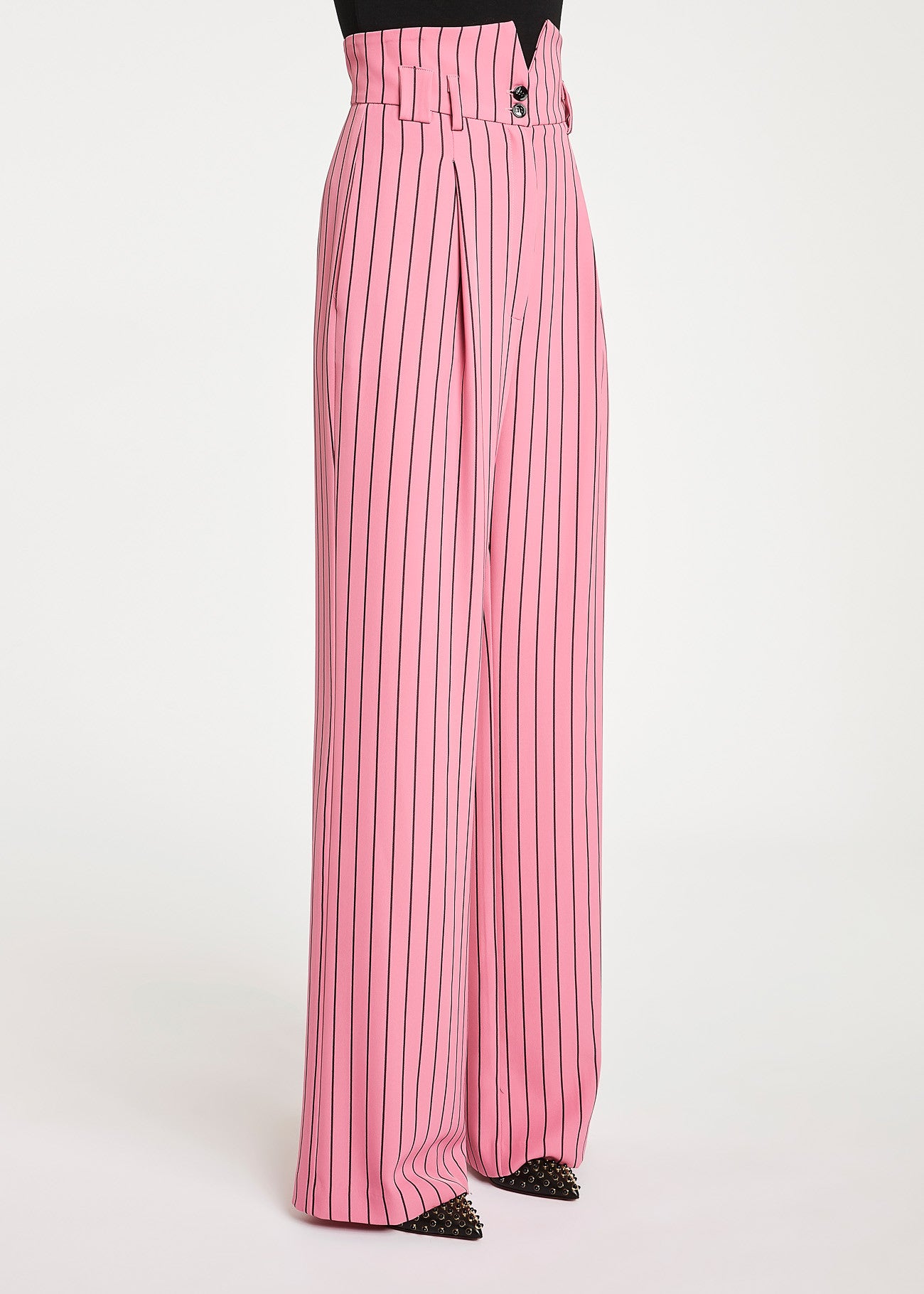 Pantaloni a palazzo gessati