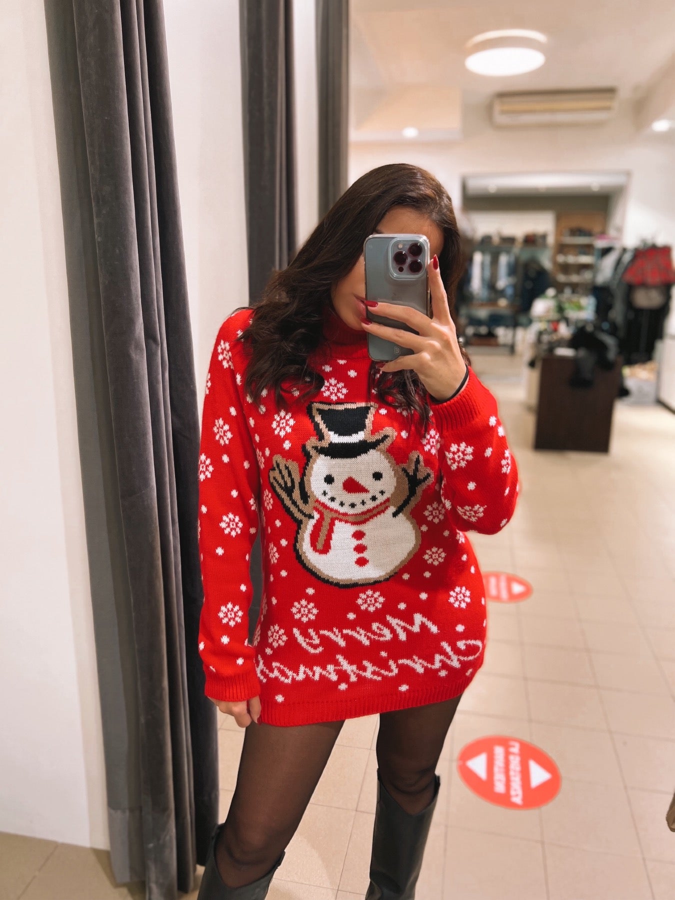 Maxi pull natalizio rosso