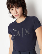 T-shirt con logo blu