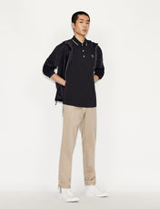 Polo con logo blu navy