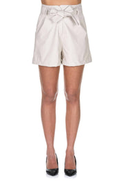 Shorts ecopelle con cintura