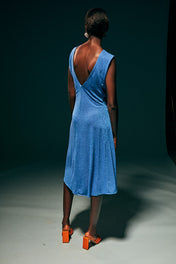 Abito lurex in jersey drappeggiato