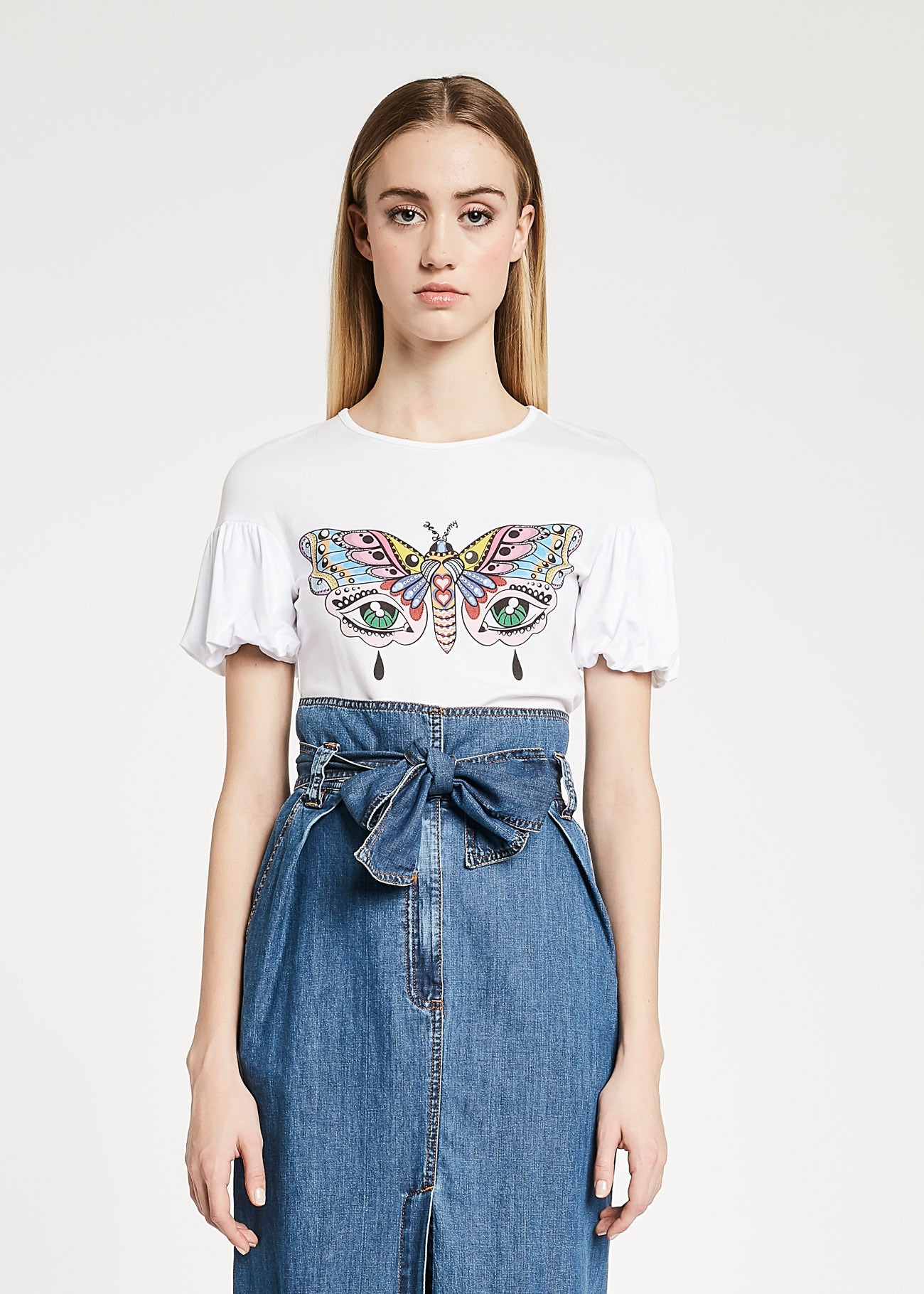 T-shirt con maniche a palloncino