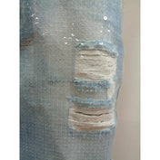Minigonna jeans in pailettes