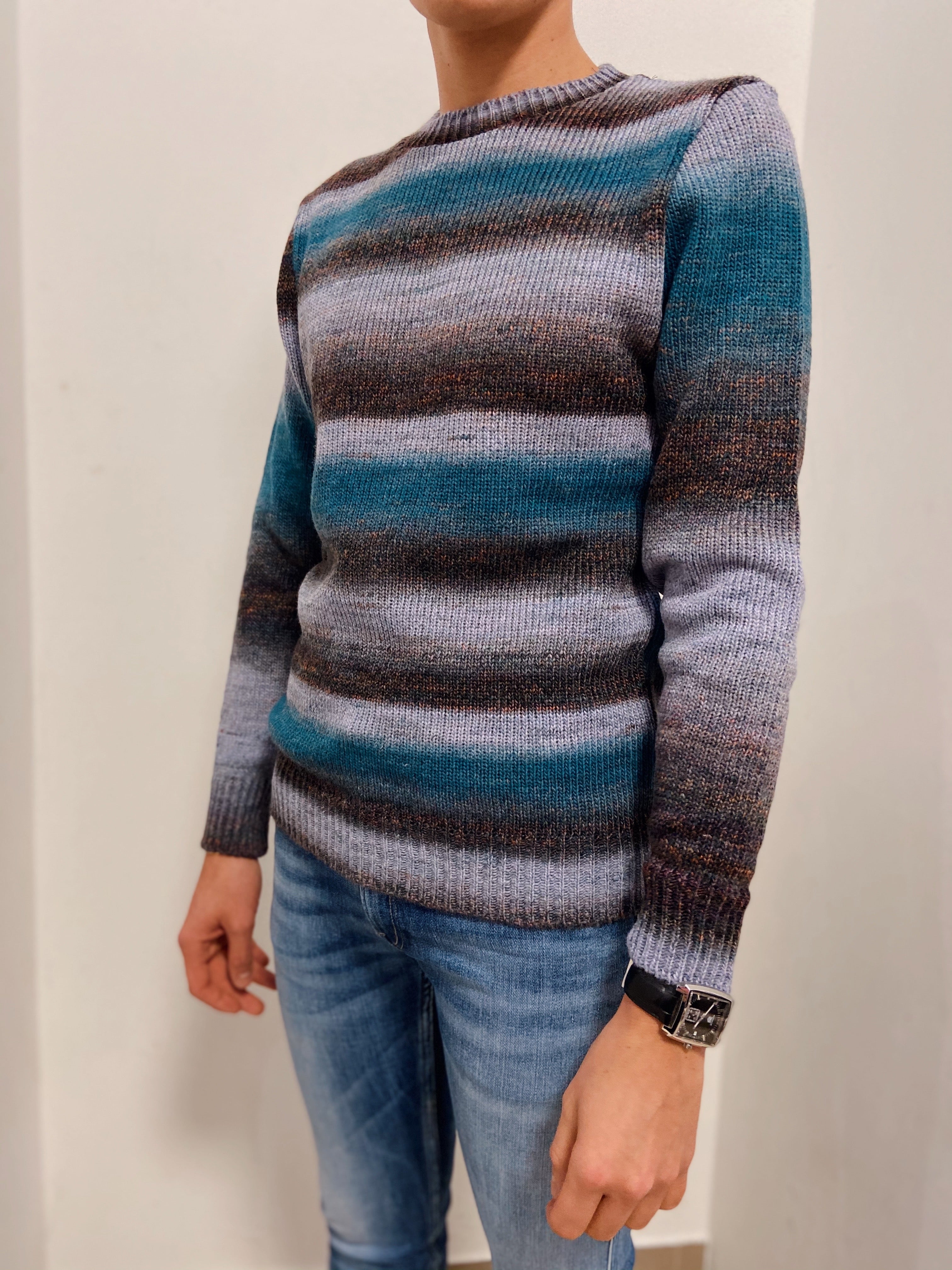 Maglia girocollo multicolor