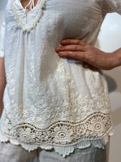 Casacca con fondo in pizzo