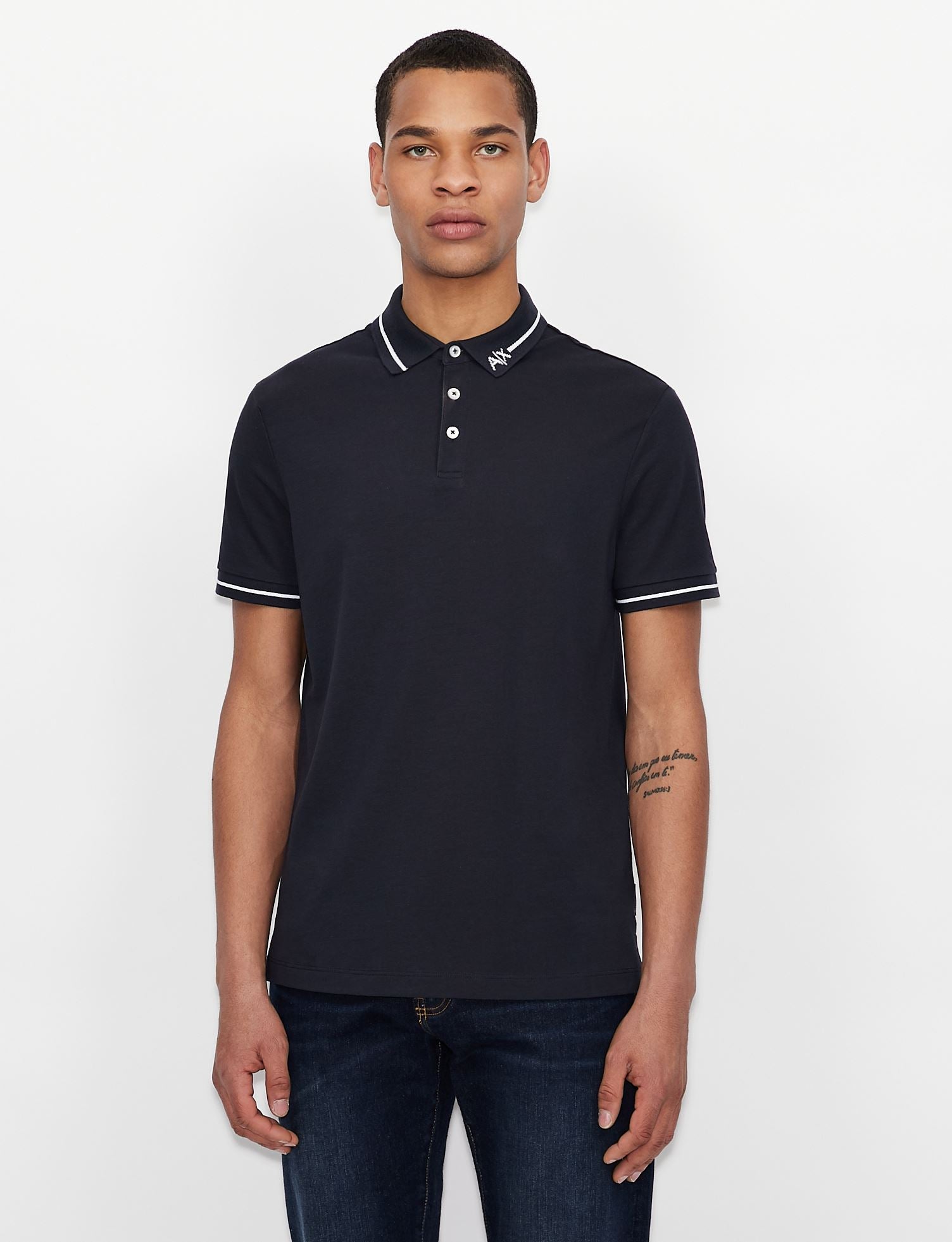 Polo in cotone blu