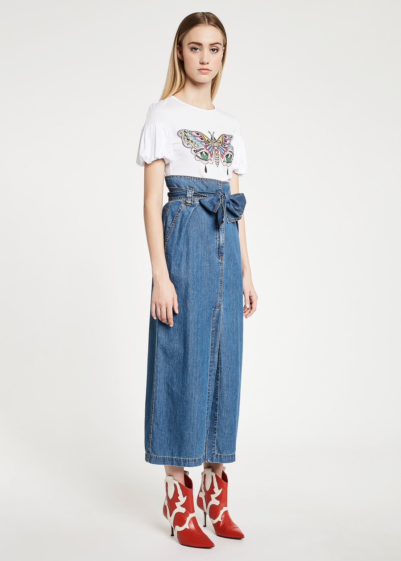 T-shirt con maniche a palloncino