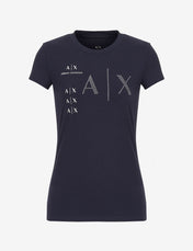 T-shirt con logo blu