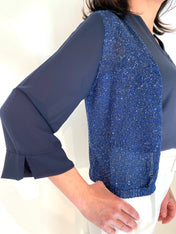 Cardigan in maglia lurex