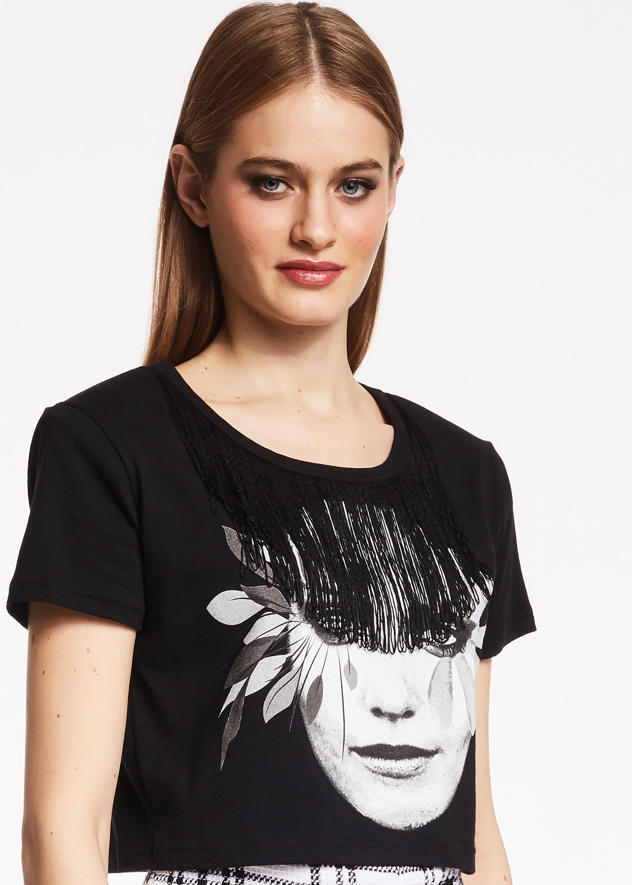 Tshirt corta con frange