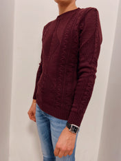 Maglia a trecce girocollo