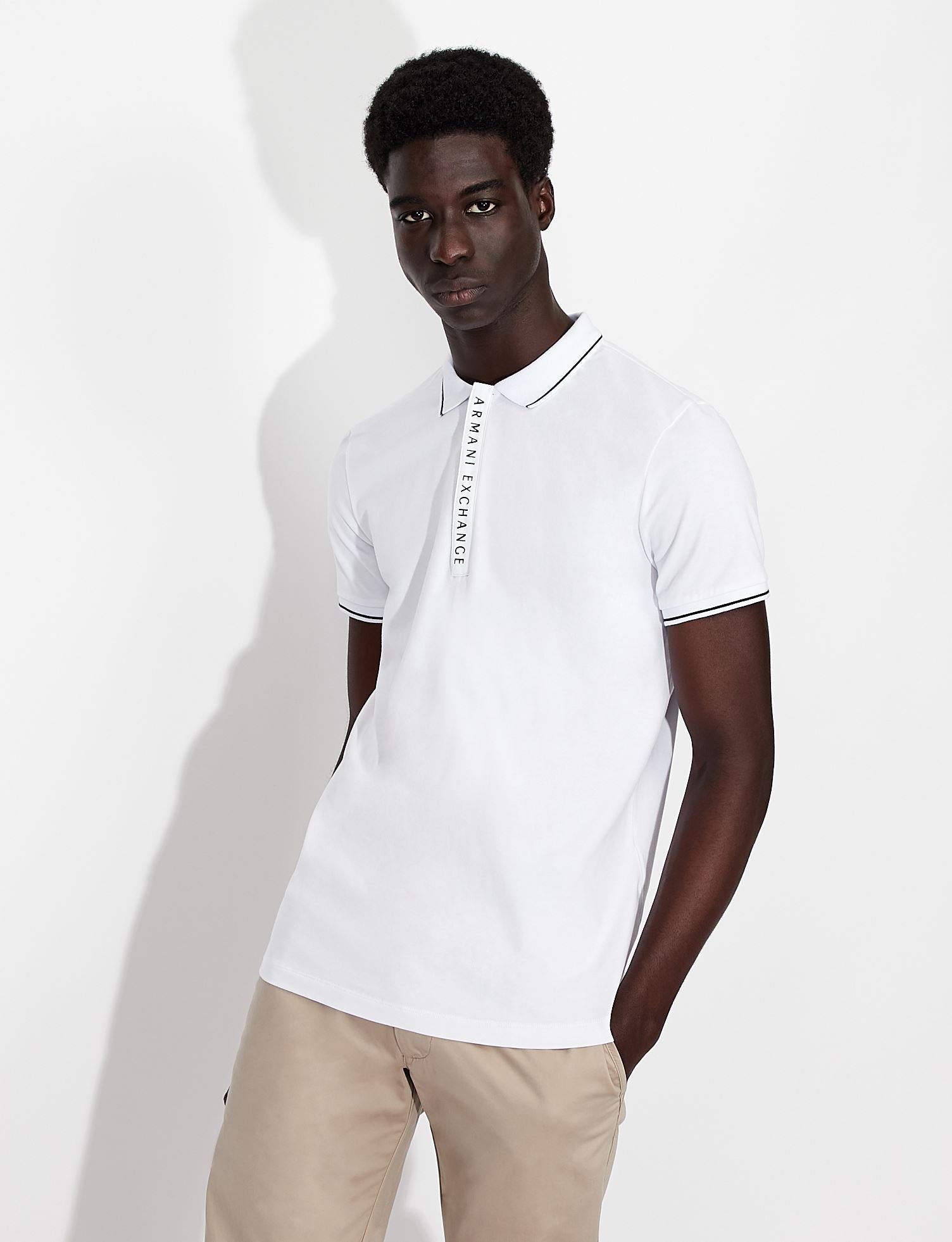 Polo in cotone stretch bianca