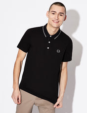 Polo con logo nera