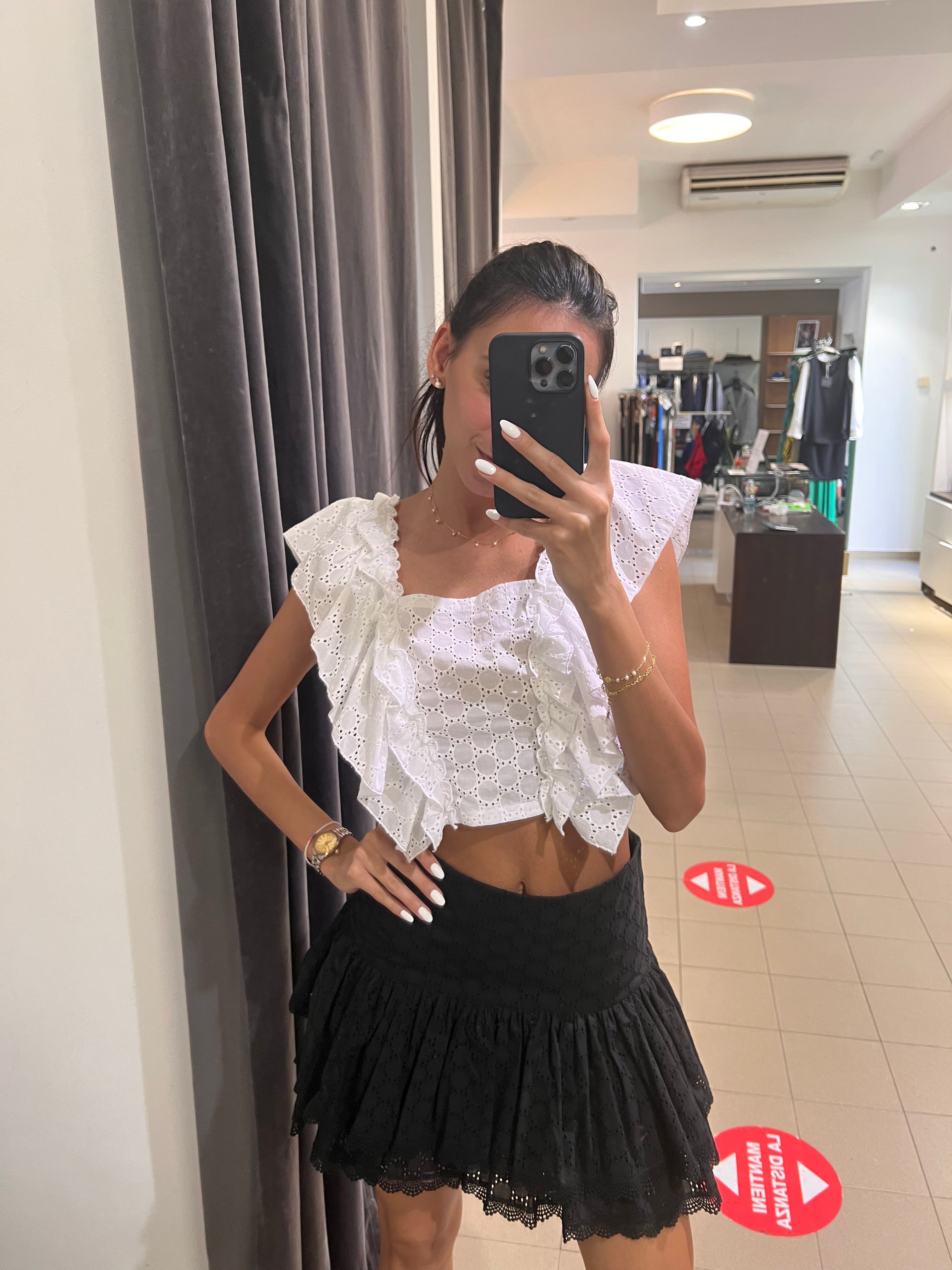 Top in pizzo sangallo