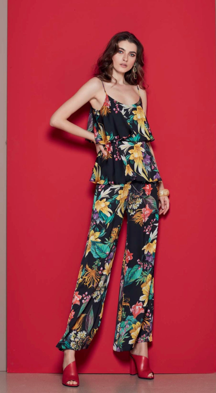 Pantalone a palazzo a fiori