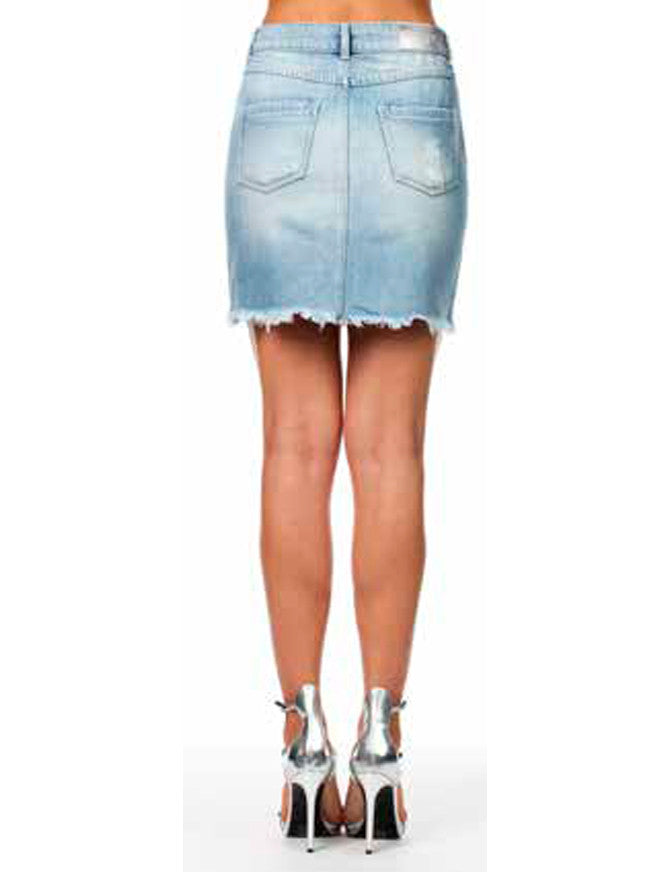 Minigonna jeans in pailettes