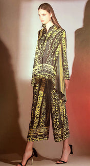 Pantalone a palazzo animalier