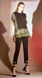 Blusa animalier gialla e nera