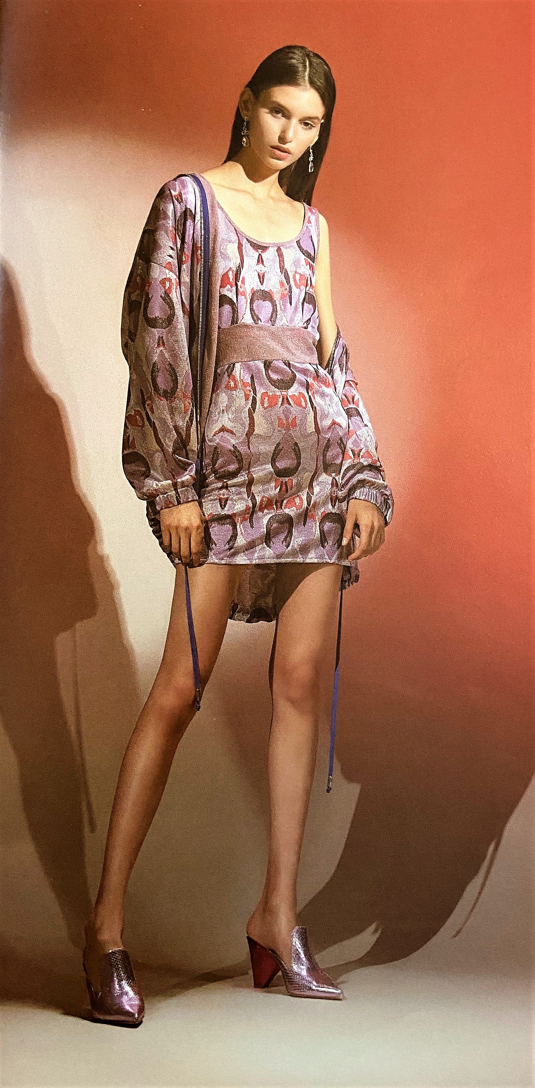 Giubbino in maglia lurex con cappuccio